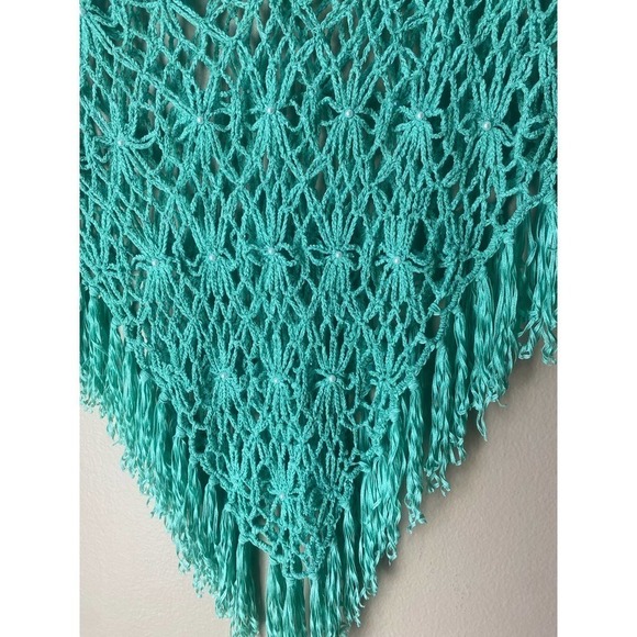 Vintage Y2K Crochet Knitted Boho Swimsuit Cover Up Sarong - Picture 4 of 8
